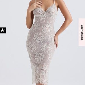 House of CB Serelle Antique Ivory Lace Midi Dress